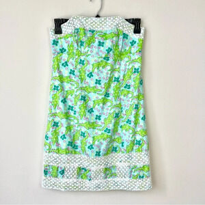 Lilly Pulitzer Bowen Alligator Print Lace Strapless Mini Dress
